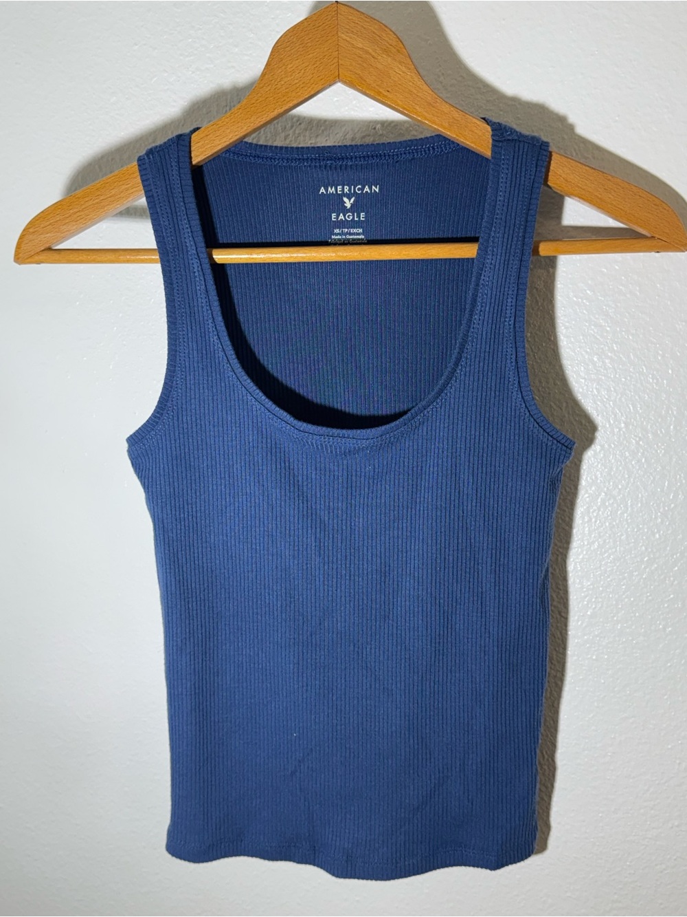 American Eagle Outfitters Ribbed Scoop Neck Tank - Blue